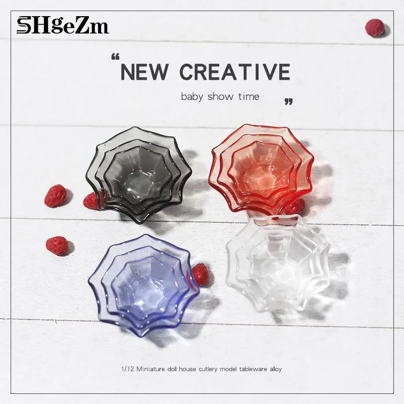 

3Pcs Miniture Simulation Lace Fruit Plate For BJD Doll House Decoration Model Pretend Play Toy For Kids