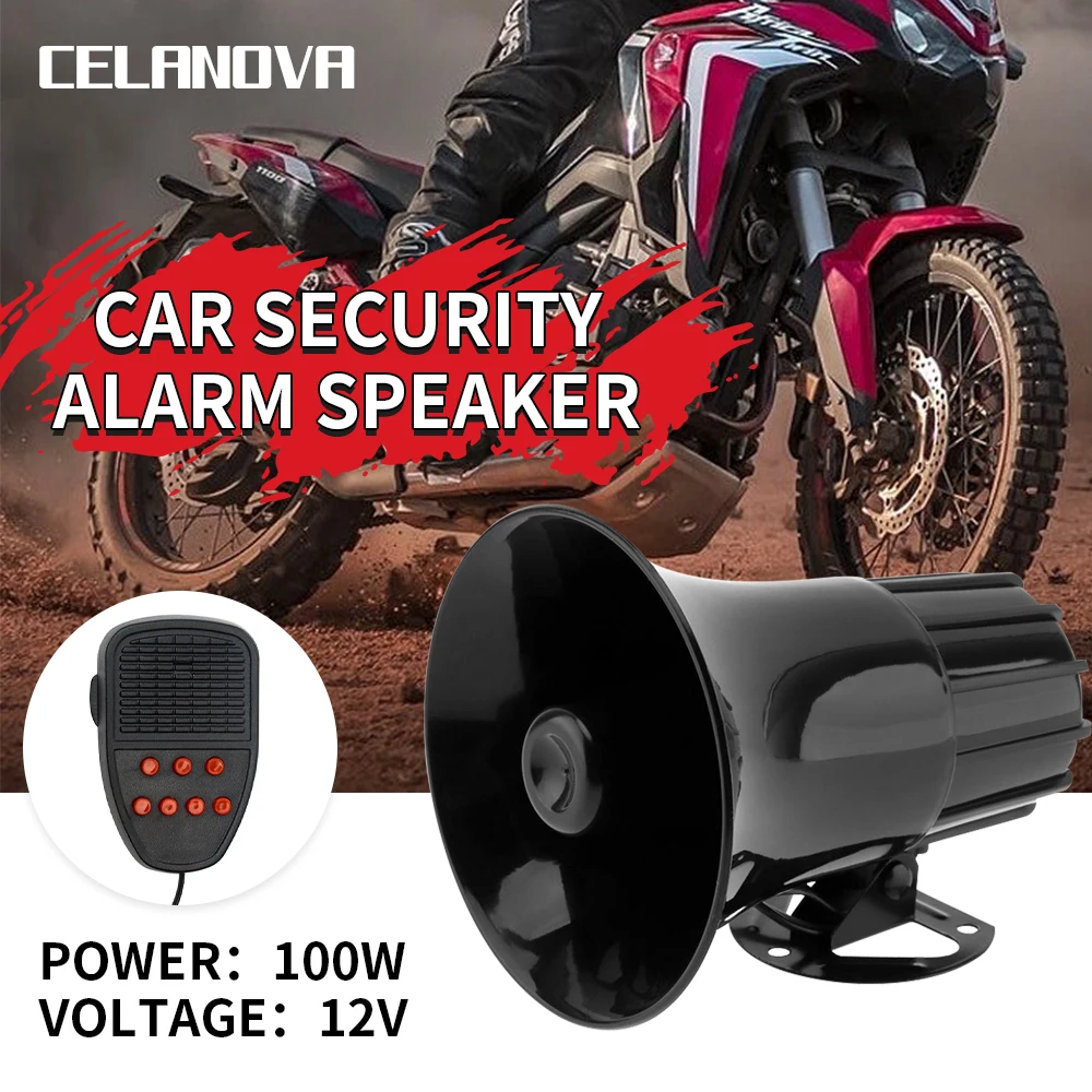 

Автомобильный громкий телефон, сирена, звуковой сигнал, Мегафон, аварийный сигнал для мотоцикла 12 в 100 Вт дБ для грузовиков