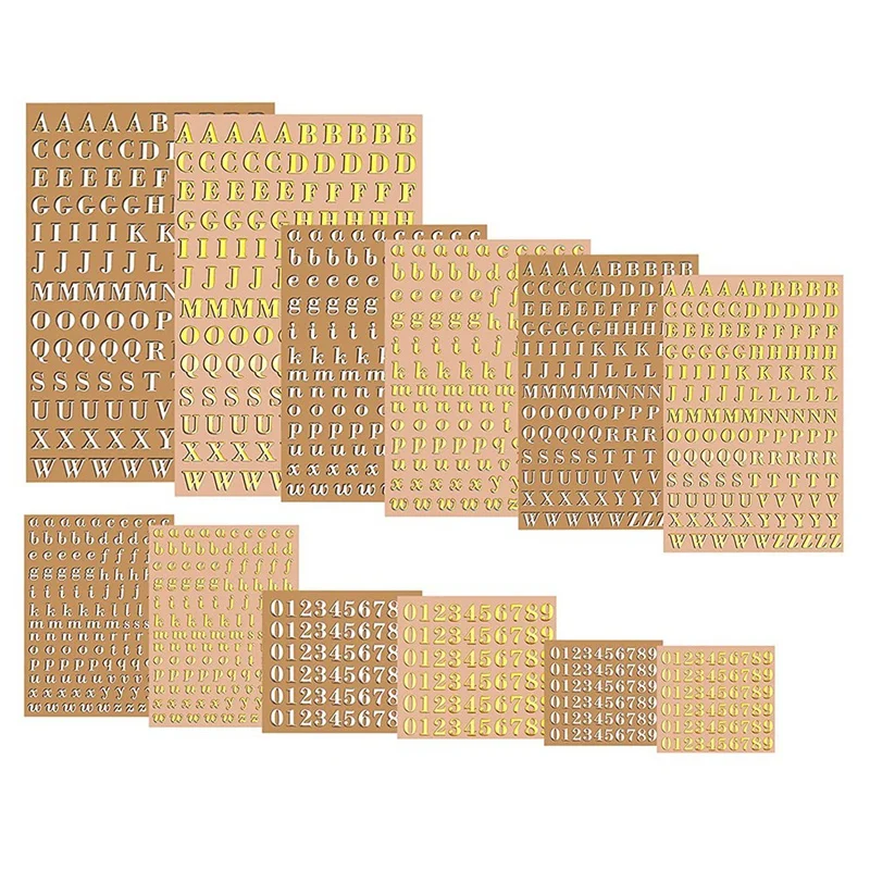 

Наклейки с буквами из смолы, самоклеящиеся, 3 мм/4,5 мм, 12 листов