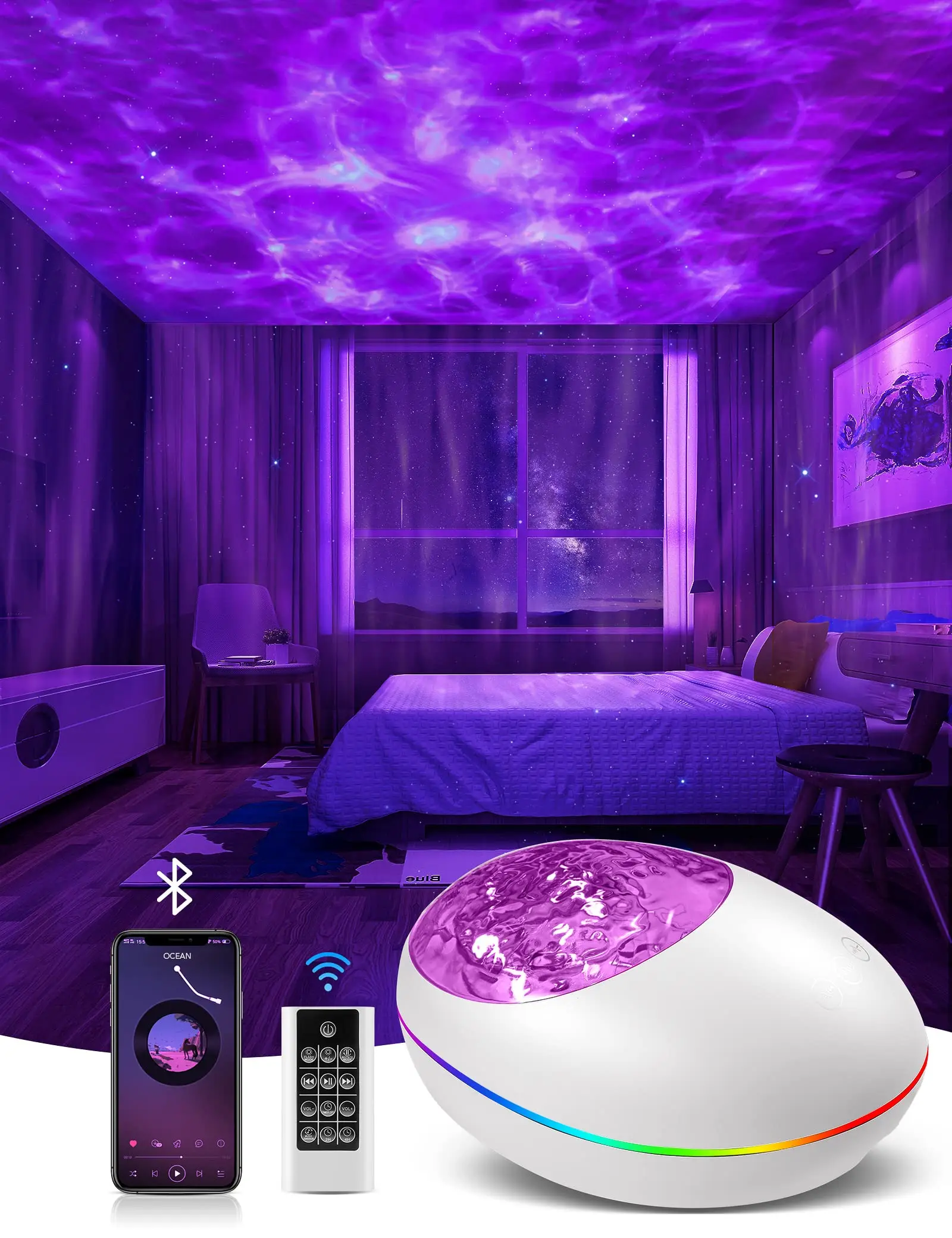 

Ocean Projector Personality Speaker Astrostar Light Projectors Remote Control Lamps Nightlights Home Decoration for Birthday