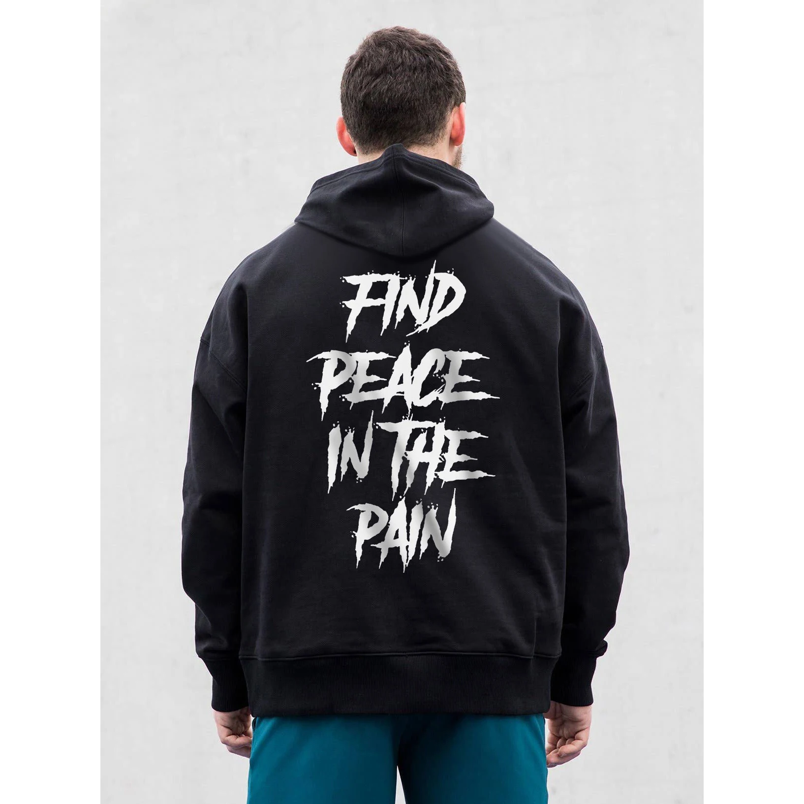 

Badassdude Find Peace In The Pain Printing Men's Casual Hoodie