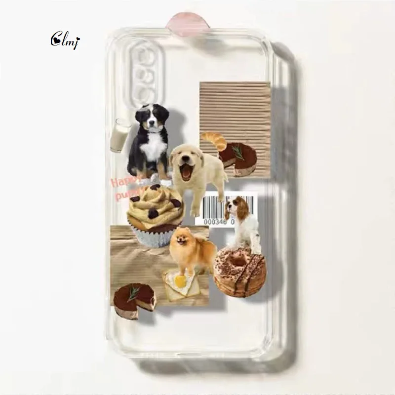 

Clmj Cute Dog Bear Cake Phone Case For iPhone 11 12 Mini 13 14 Pro X XS Max XR 7 8 Plus Se 2020 Soft Silicone Protective Cover