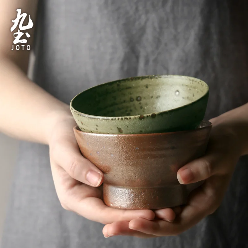 

Handmade Coarse Pottery Bowl Household Ceramic Tableware Goblet Small Bowl Hotel Restaurant Retro Noodle Bowl Soup Bowl