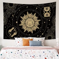 mandala sun moon wall tapestry hippie witchcraft psychedelic print 100microfiber fabric bedroom living room home decoration