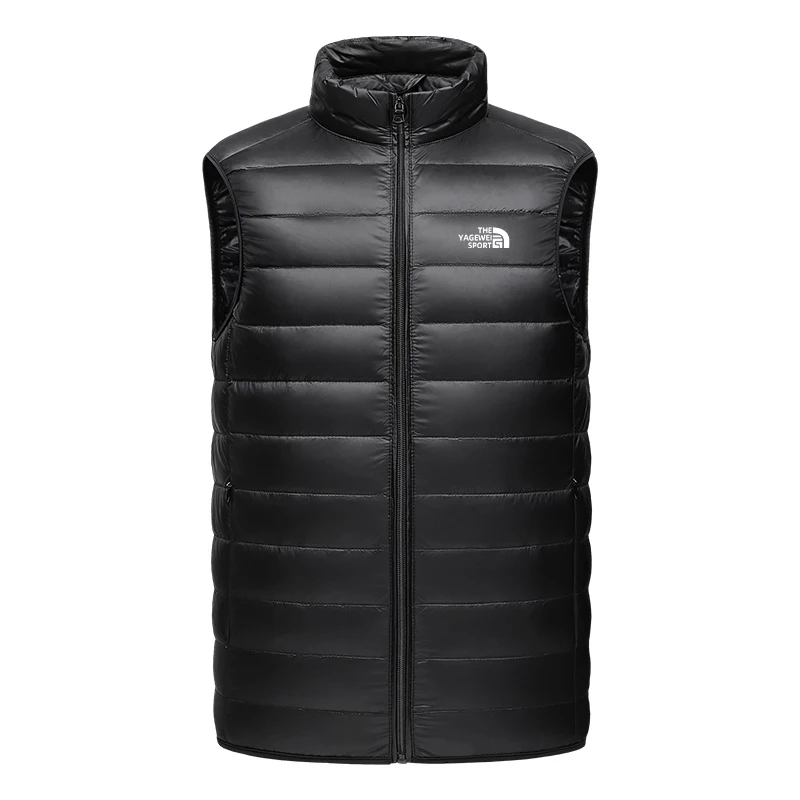 

The Men Spring 50% White Duck Down Thin Light Weigh Less Than 400g Sleeveless Vest Waistcoat Windproof Sport Bran Men's Jacket