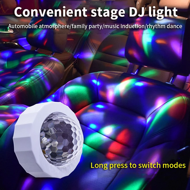 

Автомобильный атмосферный светильник, USB, цветной светодиодный светильник с голосовым управлением для украшения салона автомобиля, автомобильный музыкальный ритм, атмосферный светильник, шариковый светильник