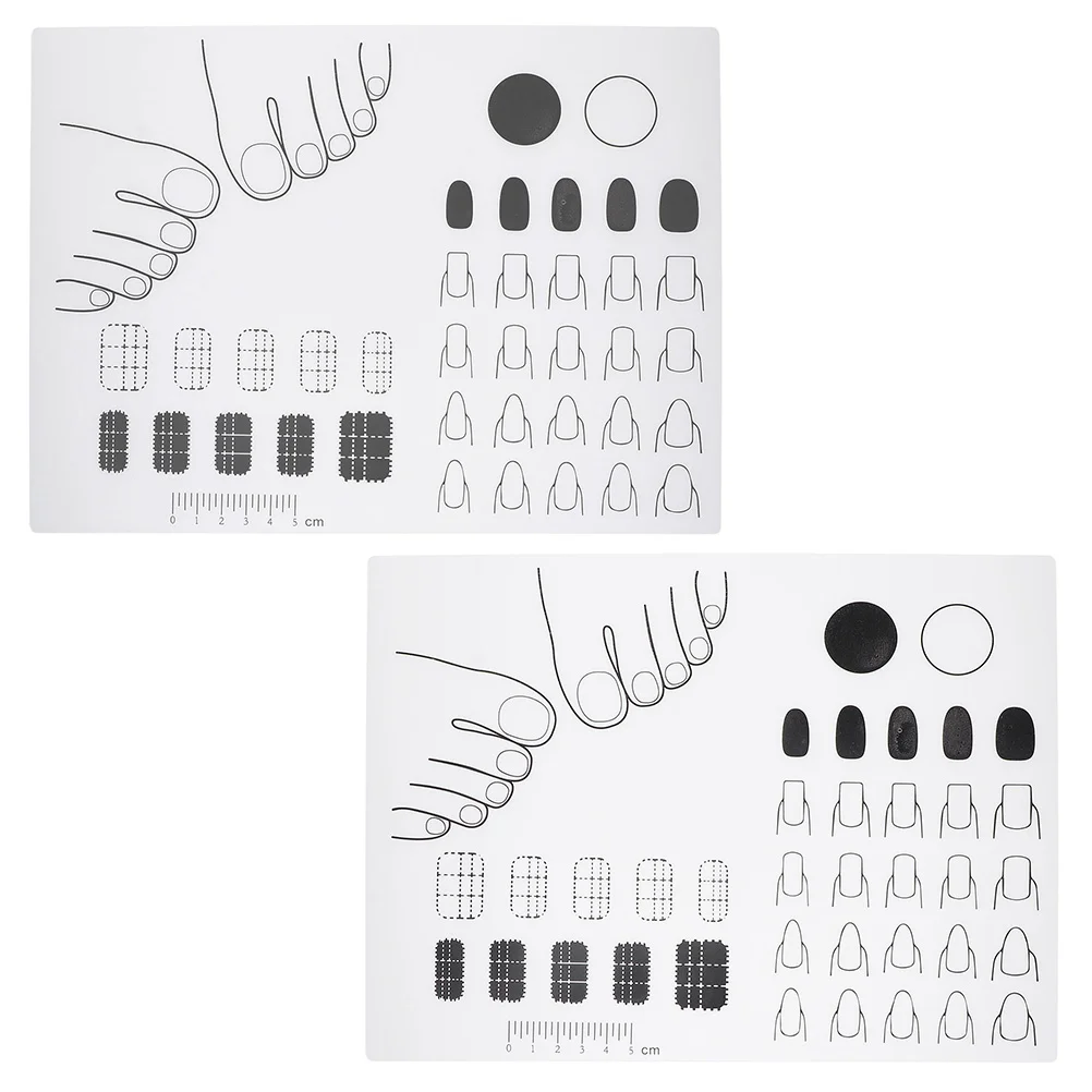 

2Pcs Silicone Nail Practice Plates Nail Practice Mats Nail Coloring Mats