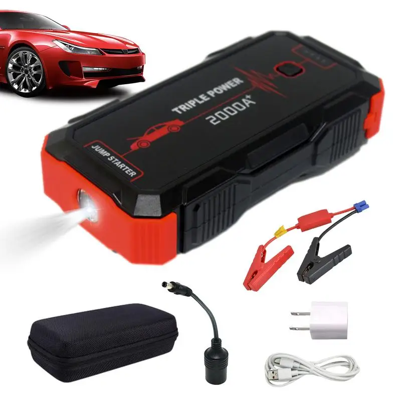 

Автомобильный внешний аккумулятор JumpStarter на 20000 мАч, автомобильный источник питания на А со светодиодной подсветкой, USB QC, портативное зарядное устройство для телефона и USB-устройства