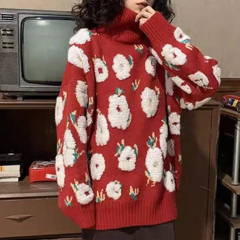 Осень/зима 2023 четыре сезона зеленый простой корейский свитер с высоким