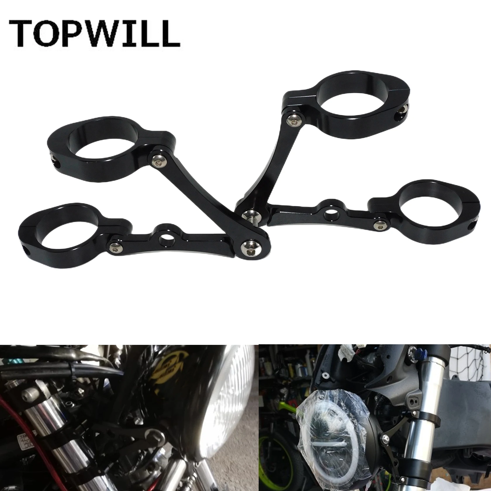 

Мотоциклетный CNC 39 мм-41 мм кронштейн для головсветильник, зажим, вилка, трубка, держатель света для Harley Sportster XL, чоппер, поплавок, Кафе Racer