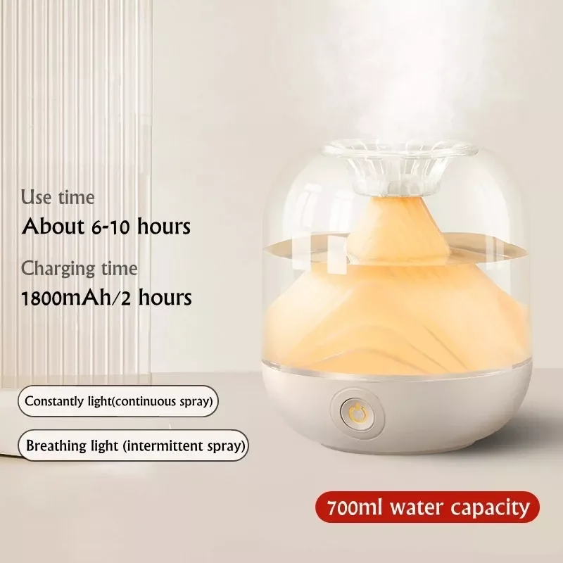 

Home Wireless Air Humidifier Aromatherapy Essential Oil Diffuser LED Lamp Rechargeable 1800mAh Battery USB Aroma Diffusor