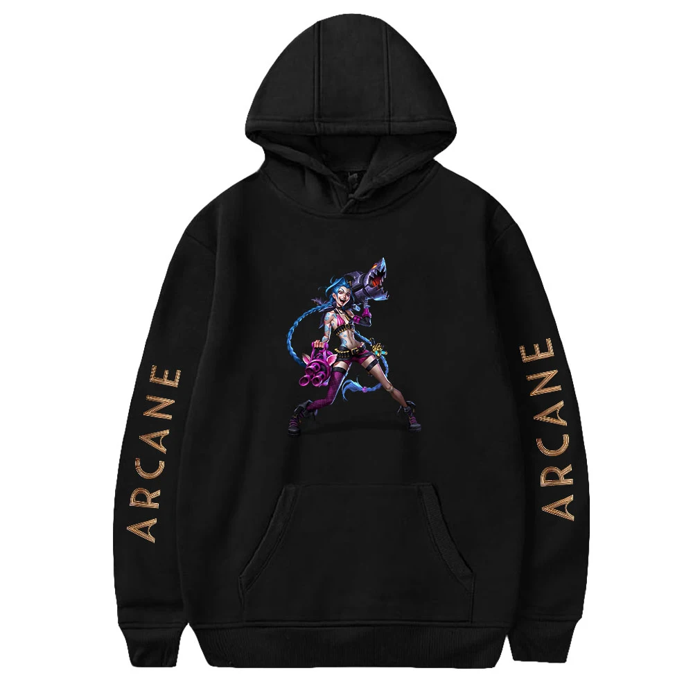 

2021 Arcane Jinx PULLOVER Merch Fashion Hoodie Men/Women Harajuku Style Hip-hop Sweatshirt Spring/Autumn Game 100-4XL Oversized