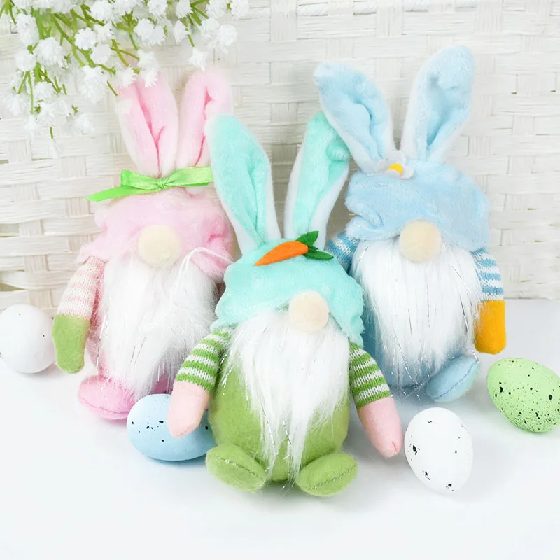 

Easter Bunny Doll Pendant Cute Bunny Rabbit Faceless Dwarf Doll Easter Party Decoration Hanging Pendant Kids Favors Gift Toys