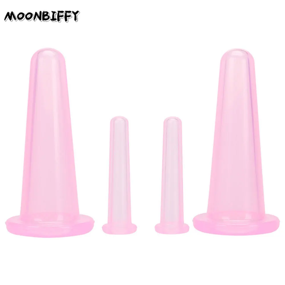 

4 Pcs Vacuum Silicone Massage FaceCupping Cans Celulitis Suction Cup Chinese Suction Cups Face Neck Massage Cans Anti Cellulite