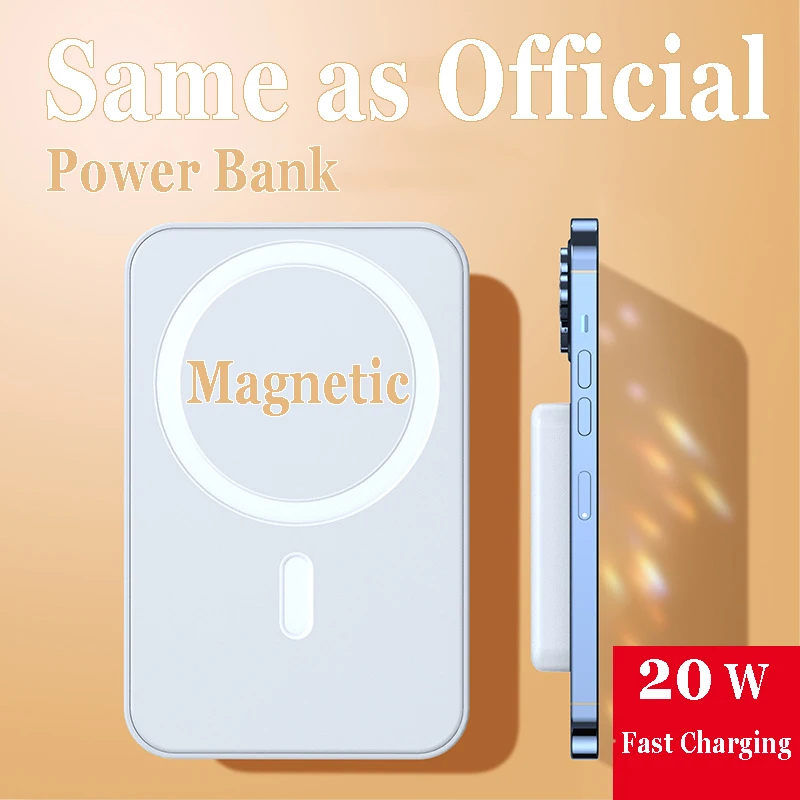 

Магнитный внешний аккумулятор 5000 мАч для IPhone 12 13 14 Pro Max, портативное беспроводное зарядное устройство Magsafe, быстрая зарядка, внешний аккумул...