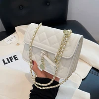 2022 summer brand pu leather flap crossbody bags for women shoulder bag female flap cute chain handbags and purses