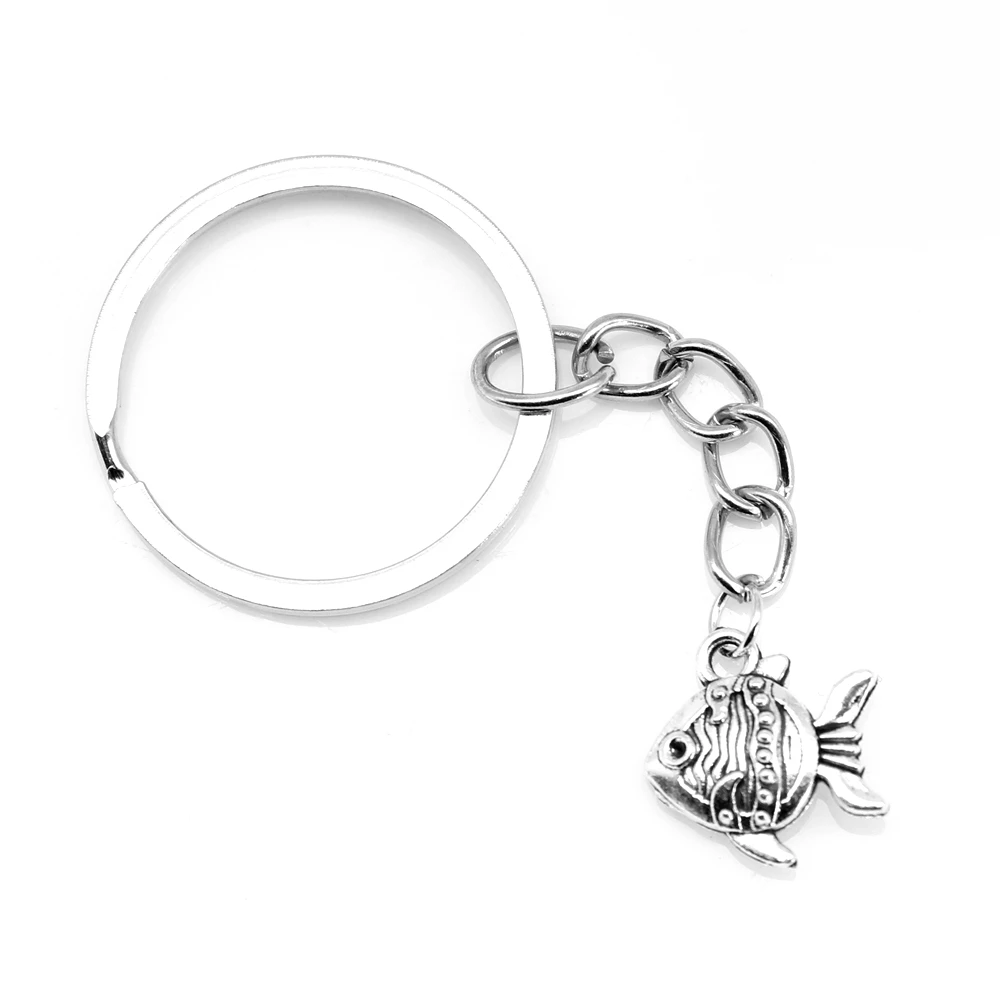 

1pcs Antique Silver Color 15x15mm Fish Keychain Handmade Jewerly Diy