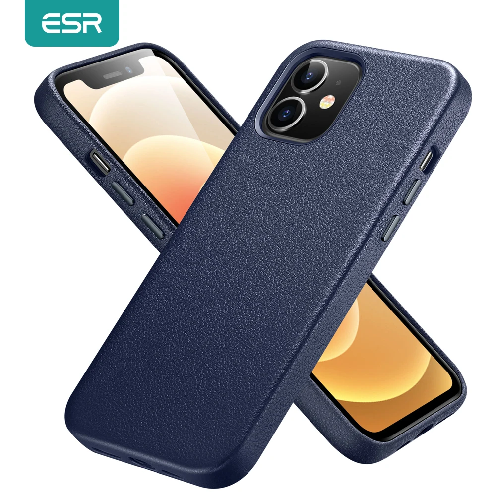 

ESR for iPhone 12 Pro Max Case Leather Cover for iPhone 12 Pro Genuine Leather Case for iPhone 12 12 Mini Luxury Black Cover