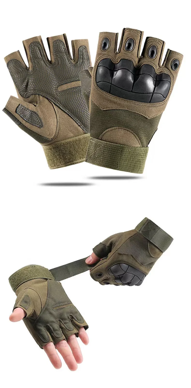 

Tactical Hard Knuckle Half finger Gloves Men's Army Military Combat Hunting Shooting Airsoft Paintball Police Duty - Fingerless