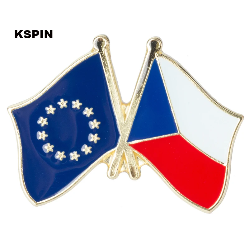 

EU & Czech Rep. Flag Badge Flag Laple Pin Badges Flag Brooch