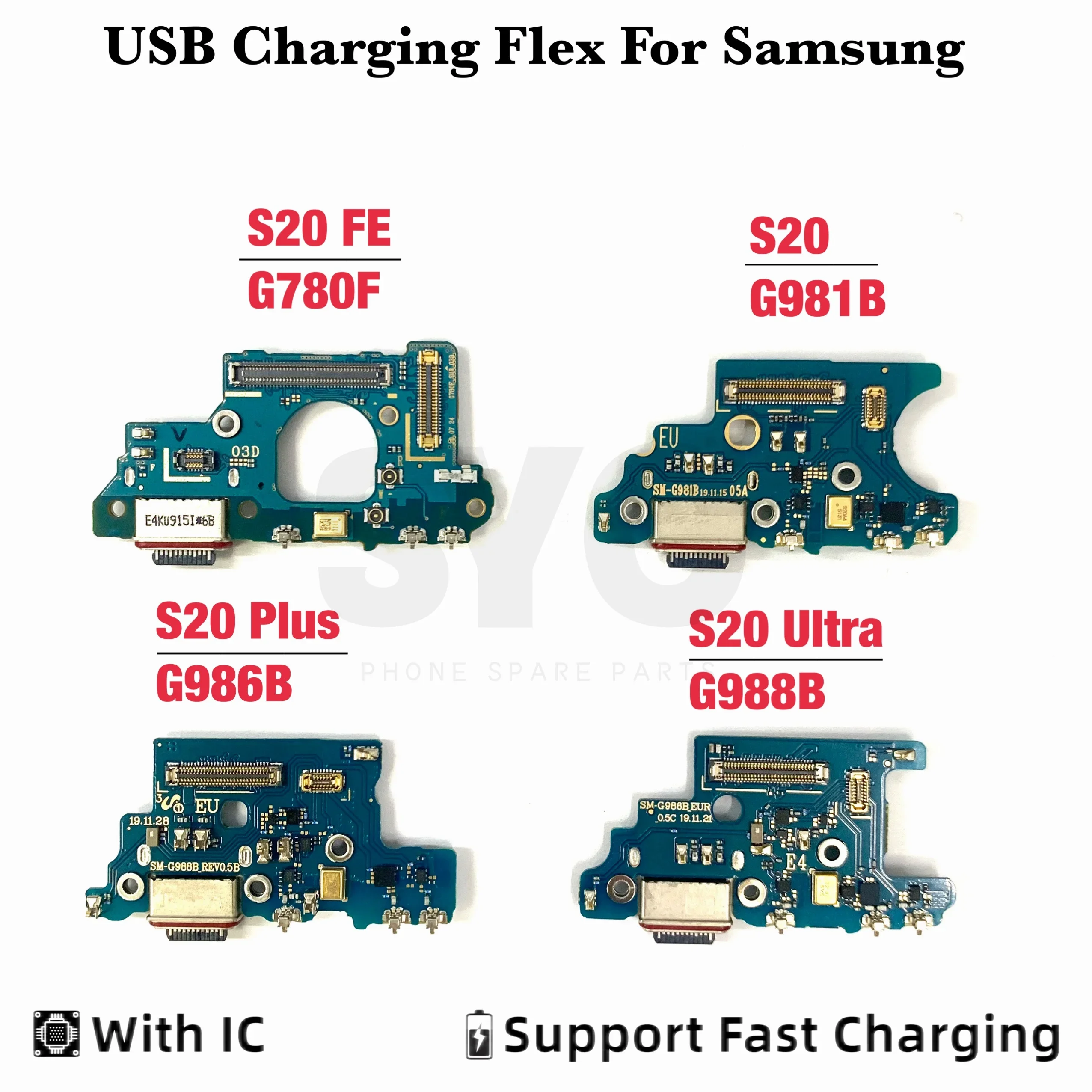 

100% Original USB Charger Socket Connector Charging Port Board Microphone Flex For Samsung Galaxy S20 Plus Ultra G986 G988B G981