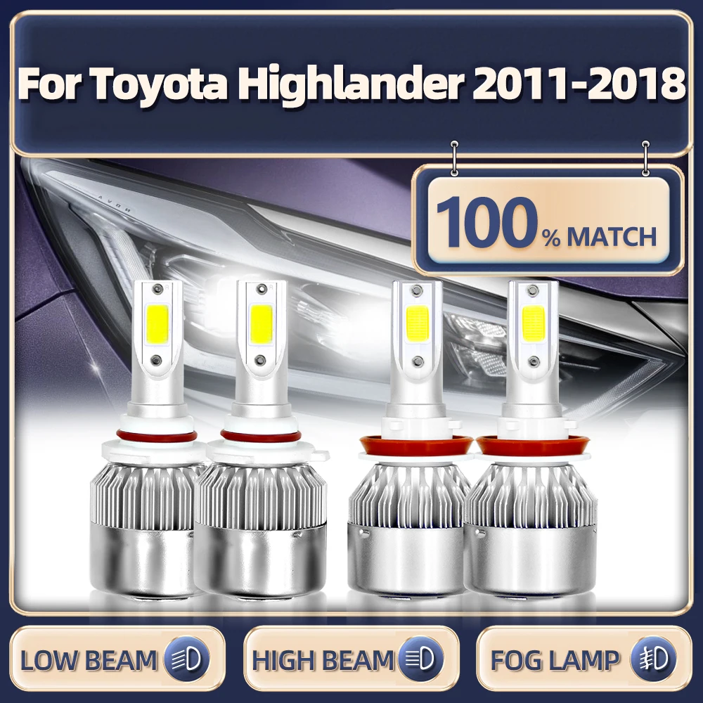 

Фонари головного света автомобильные, 9005 9006 HB3 HB4, 12 В, 6000K, для Toyota Highlander 2011, 2012, 2013, 2014, 2015, 2016, 2017