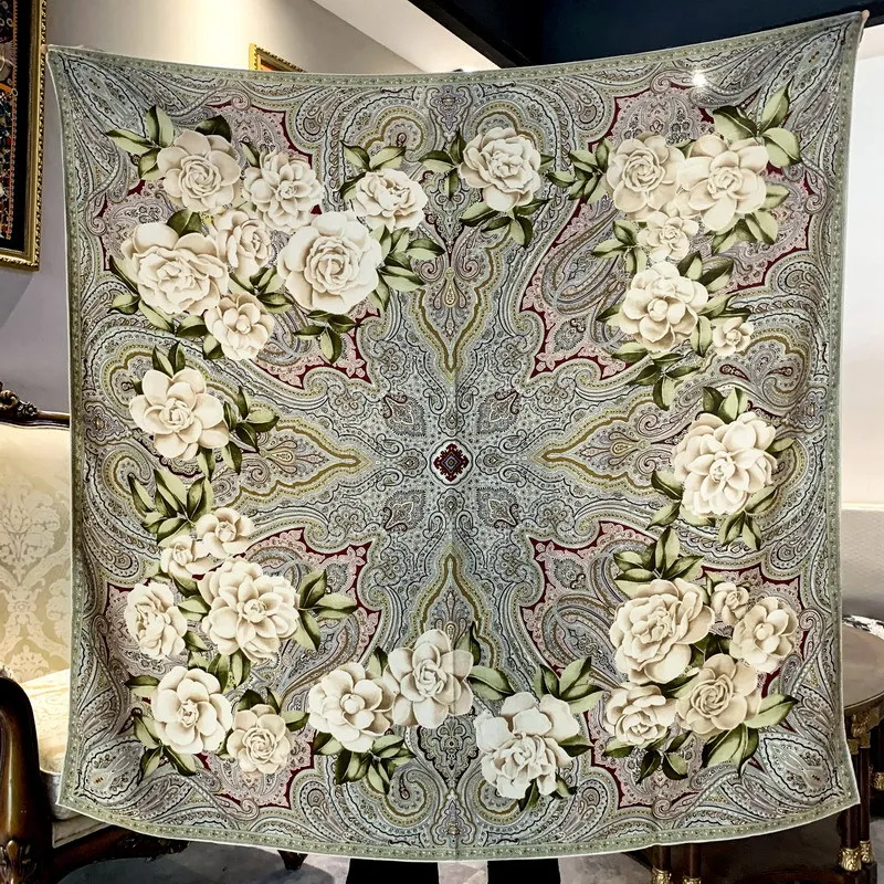 

Двусторонний Шелковый шарф тутового шелкопряда, квадратный кашемировый женский роскошный фирменный хиджаб из пашмины, шарфы Bufanda, зимние шарфы, пончо