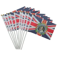 union jack bunting flags queen platinum jubilee banner bunting featuring her majesty the queen 10pcs jubilee decorations 2022