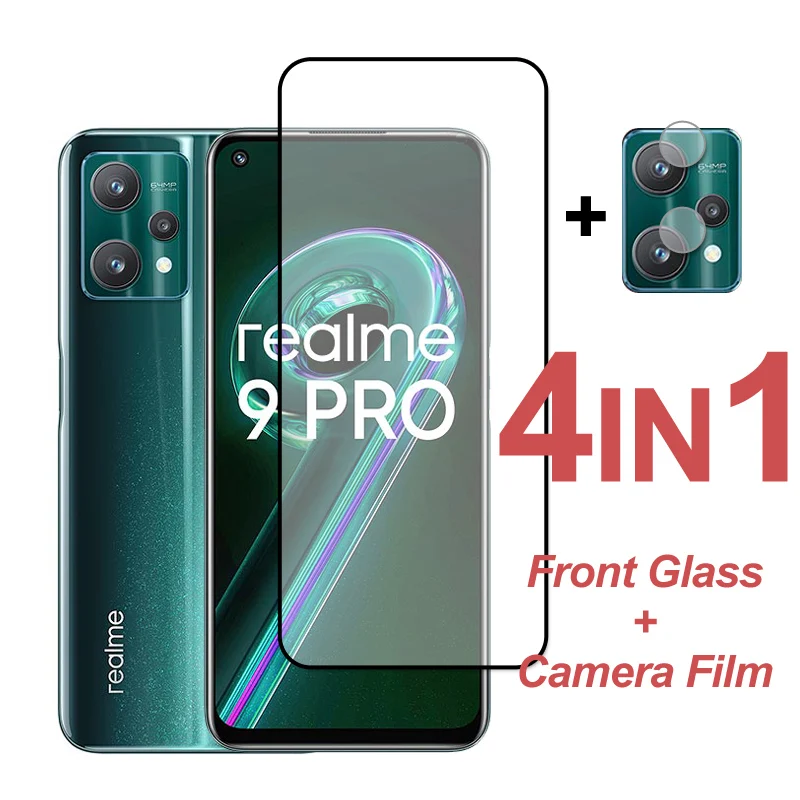 Tempered Glass On Realme 9 Pro Plus 8S 9i 8 8i Full Glue Screen Protector Realme GT Neo 3 2 C35 C21 C21Y C25S C25Y Camera Film