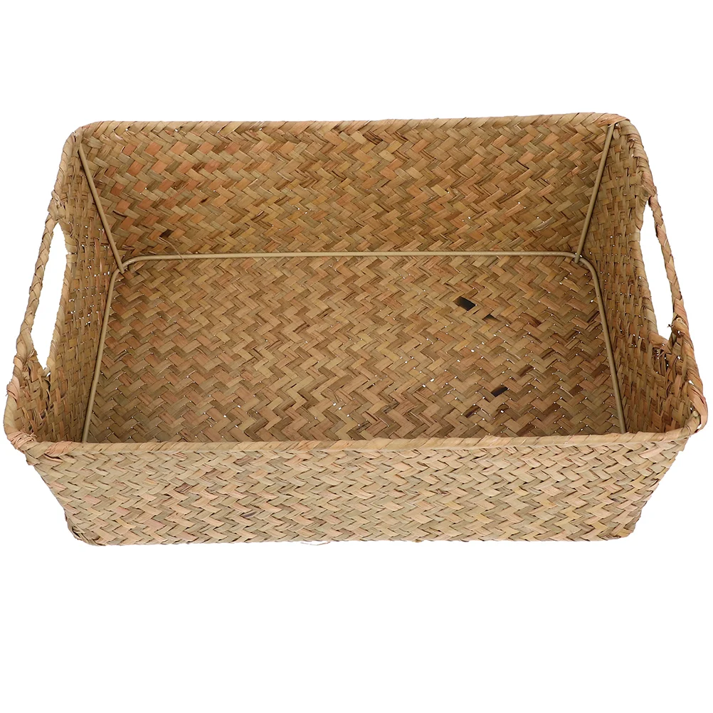 

Straw Bread Basket Woven Laundry Hamper Sturdy Jewelry Container Garlic Wear-resistant Snack Household Fruit Retro