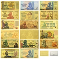 17 styles zimbabwe gold foil banknotes one hundred yottallion dollars paper money home decor cards collection business gifts