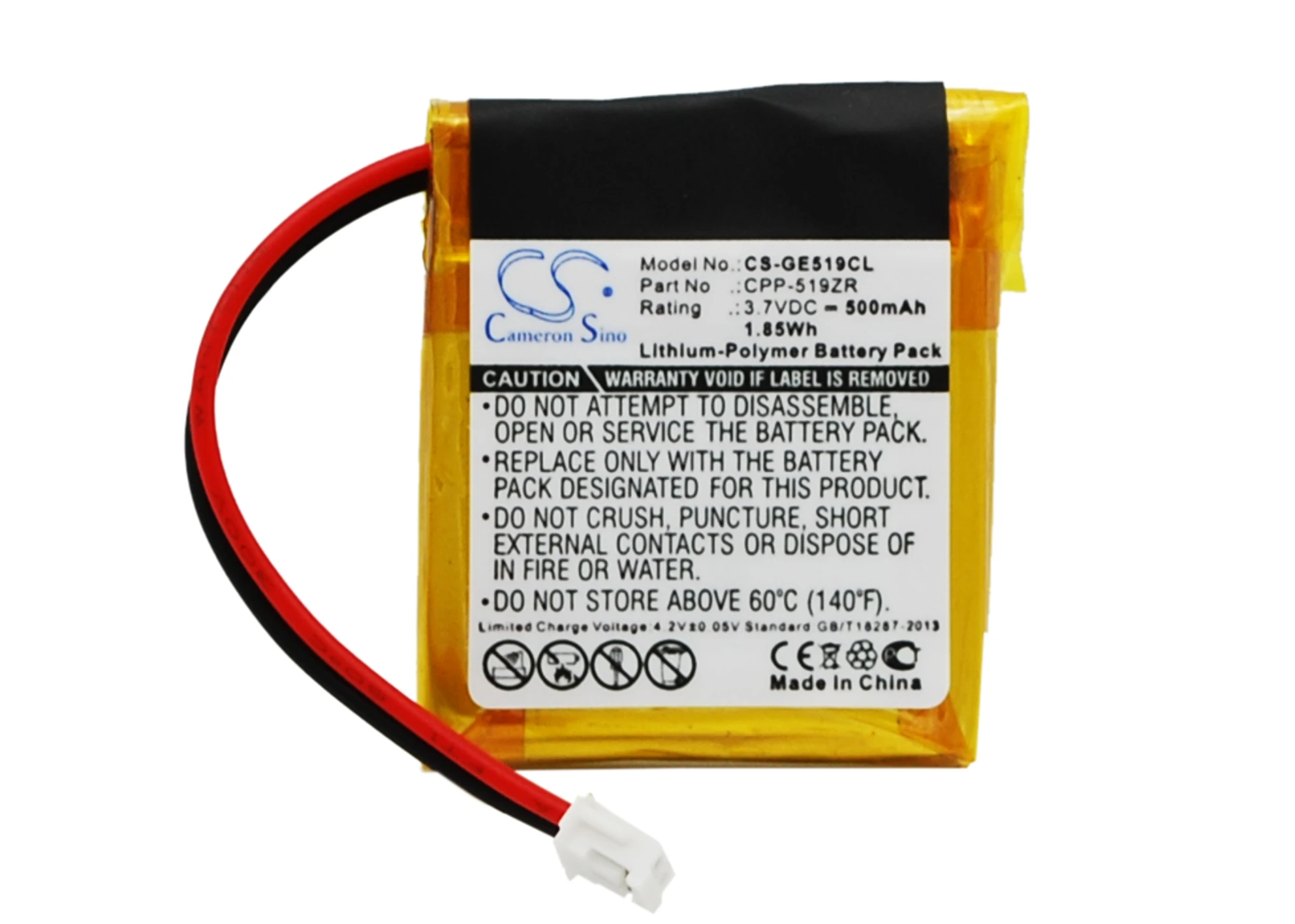 

CS 500mAh / 1.85Wh battery for GE 2-5110, 5-2682 5-2682