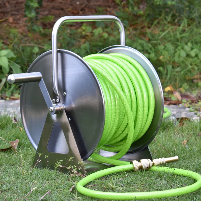Stainless steel hose organizer watering garden hose home high-pressure gardening garden collection hose car hose reel
