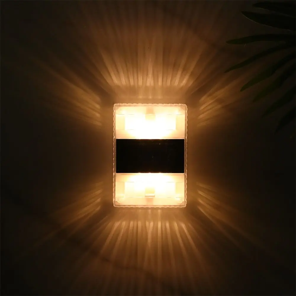 

Transparent Courtyards Decor Outdoor Solar LED Glowing Wall Lamp Night Light