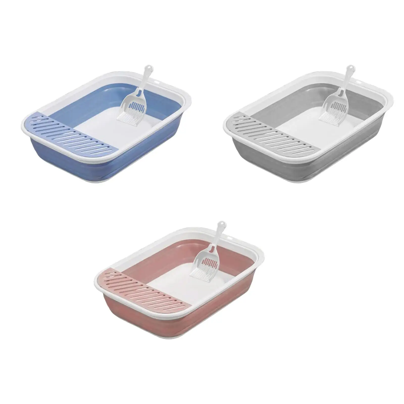 Open Top With Scooper Portable Large Litter Boxes For Indoor Cats Kitten Litter Tray For Road Trips Outdoor