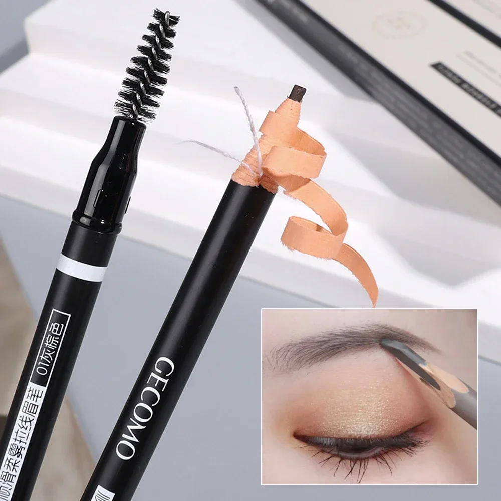 Микроблейдинг карандаш для бровей черный коричневый водостойкий контур форма