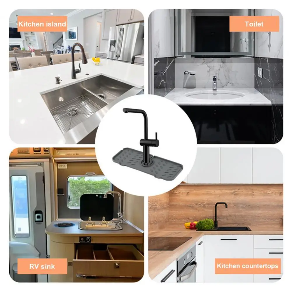 

Clean Easily Practical Faucet Anti-Splash Mat Worktop Drip Splash Guard for Dorm