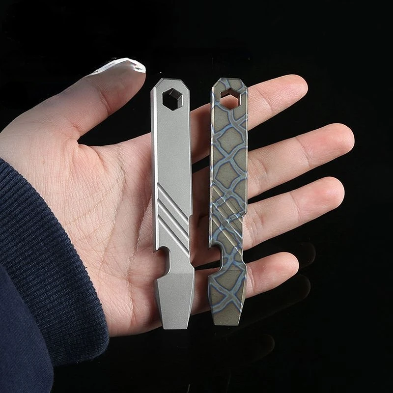 

Multifunction EDC Titanium Alloy Crowbar Tools Hand Outdoor Camping Bottle Opener EDC Sport Tools