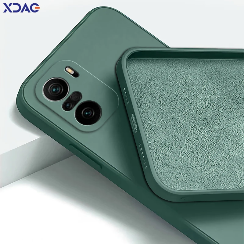 2021 Original Square Liquid Silicon Case for Xiaomi POCO F3 Pro GT 5G Camera Lens Protective Soft Phone Back Cover POCOF3 F3Pro