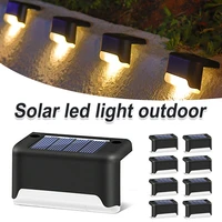 48pcs led solar stair lamp outdoor fence ip55 waterproof aisle garden lights pathway yard patio step lamps solar night light