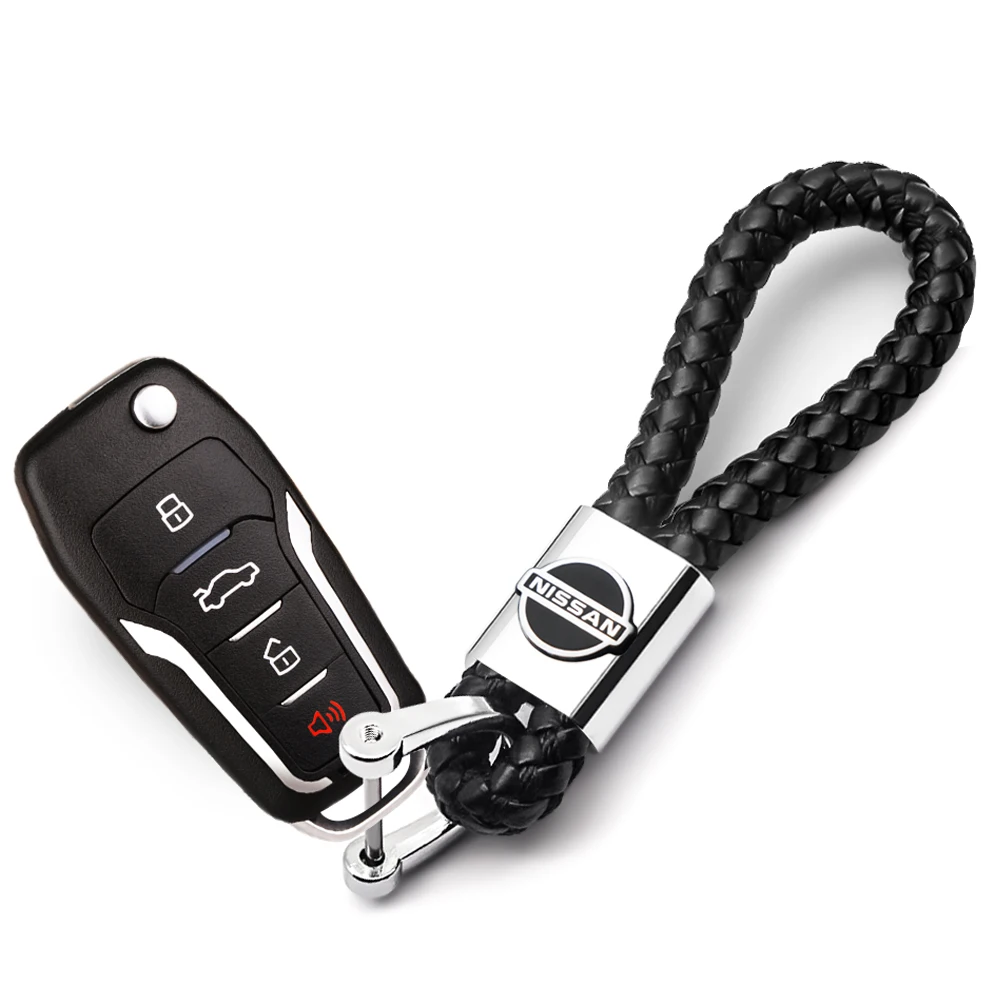 

Keychain Leather Keyring Car Interior Accessories For Nissan Nismo Juke Qashqai J11 Murano GTR Patrol Micra X-Trail Leaf Altima