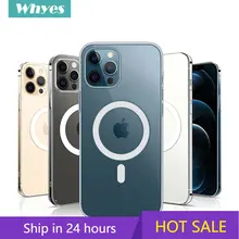 Ultra Clear Magnetic Circle Magsafing Case For iPhone 14 13 12 11 Pro Max Mini XS XR 7 8 Plus SE iPhone Magnetic Macsafe Cases