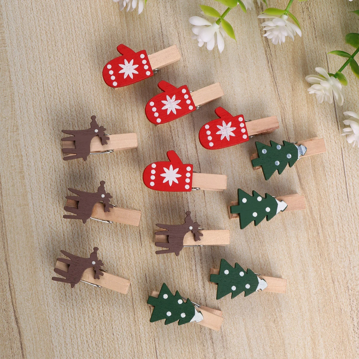 

Christmas Photo Clothespins Mini Clips Wooden Clip Pin Peg Wood Tree Clothespin Snowflake Picture Craft Clothes Reindeer