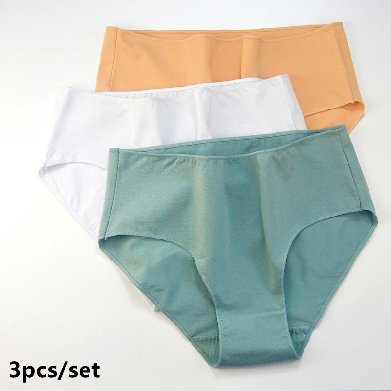 3 шт. женские бесшовные трусы из натурального хлопка |