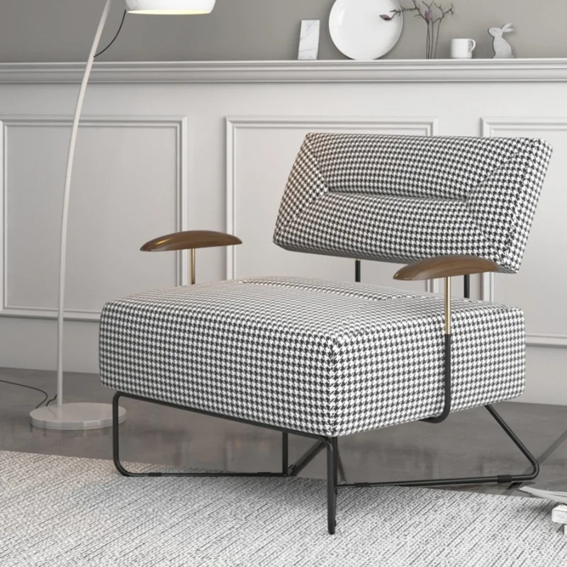 

Nordic Luxury Retro Living Room Sofas Lazy Simple Single Recliner Sofa Chair Fabric Divani Da Soggiorno Home Furniture WK50SF