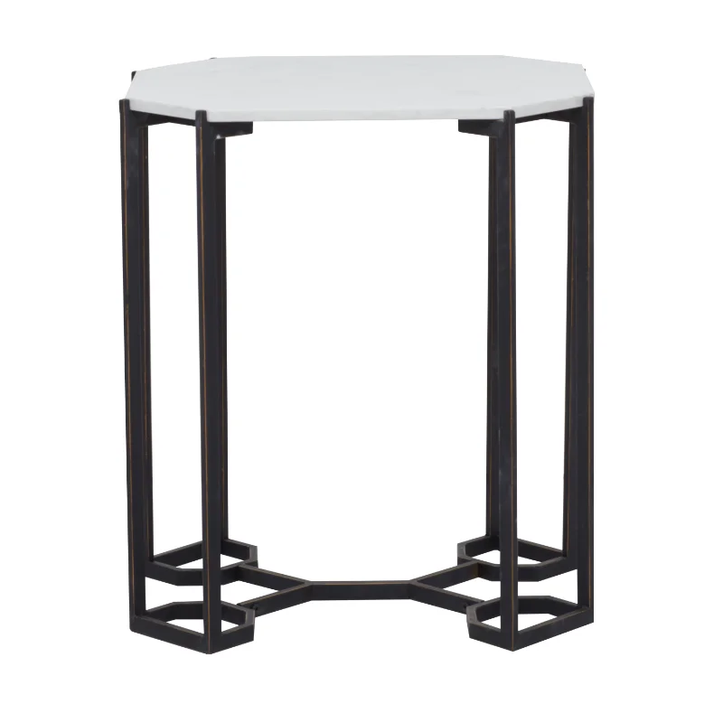 

DecMode 18"W, 21"H Metal Contemporary Accent Table, White, 1-Piece