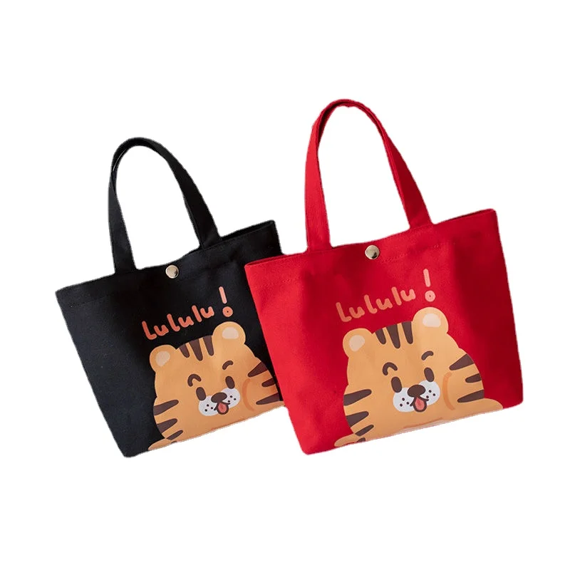 

Popular popular canvas handbag female cute student lunch box snack lunch bag storage tote bag
