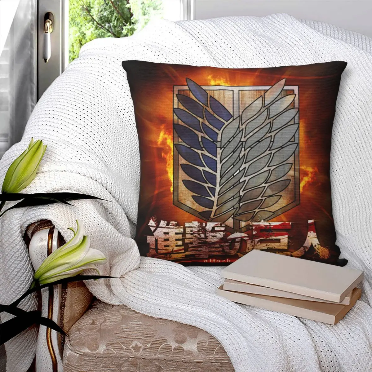 

Attack On Titan Pillowcase Printed Cushion Cover Sofa Waist Pillow Pillow Cover