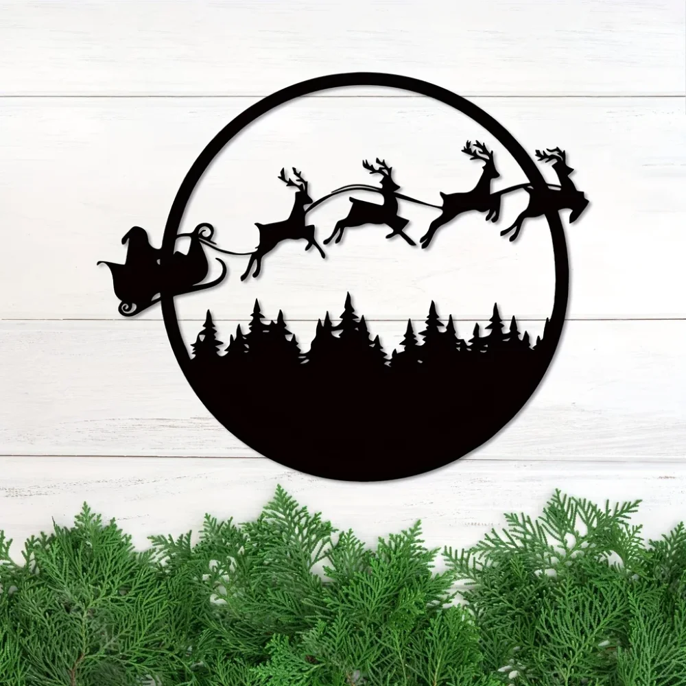 Рождественский Металлический Знак Праздничный Круглый Декор Для Праздника