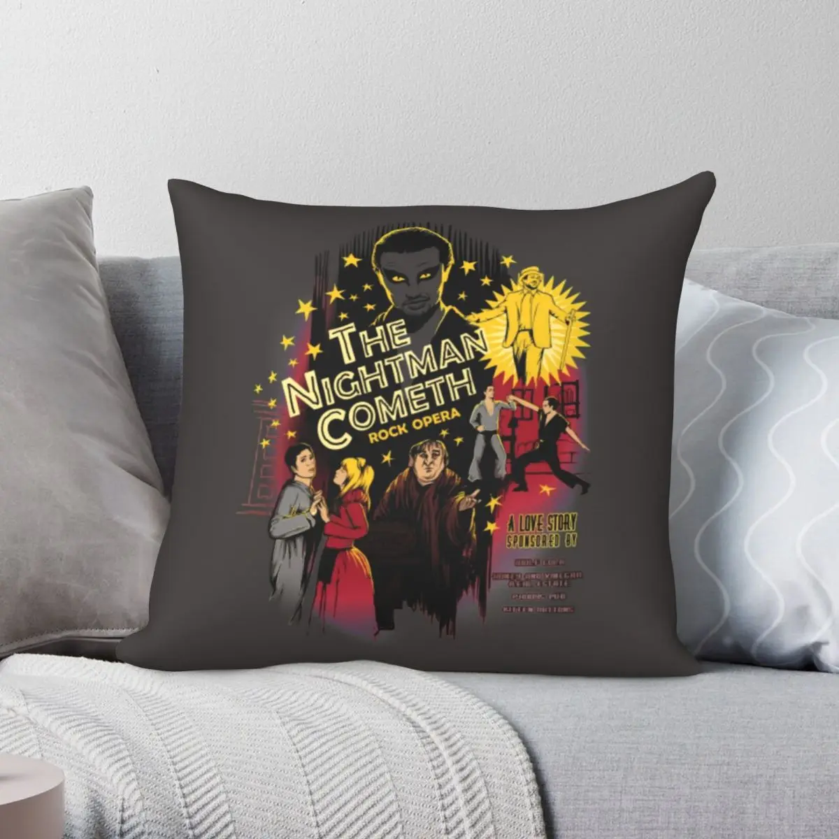 

Квадратный чехол для подушки The Nightman Comet, чехол из полиэстера и льна с бархатным узором, Декоративная Подушка на молнии, чехол для подушки